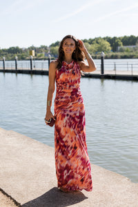 Vestido largo espalda cruzada