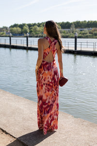 Vestido largo espalda cruzada