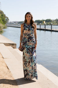 Vestido largo espalda cruzada