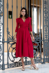 Vestido midi Larios rojo