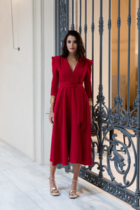 Vestido midi Larios rojo