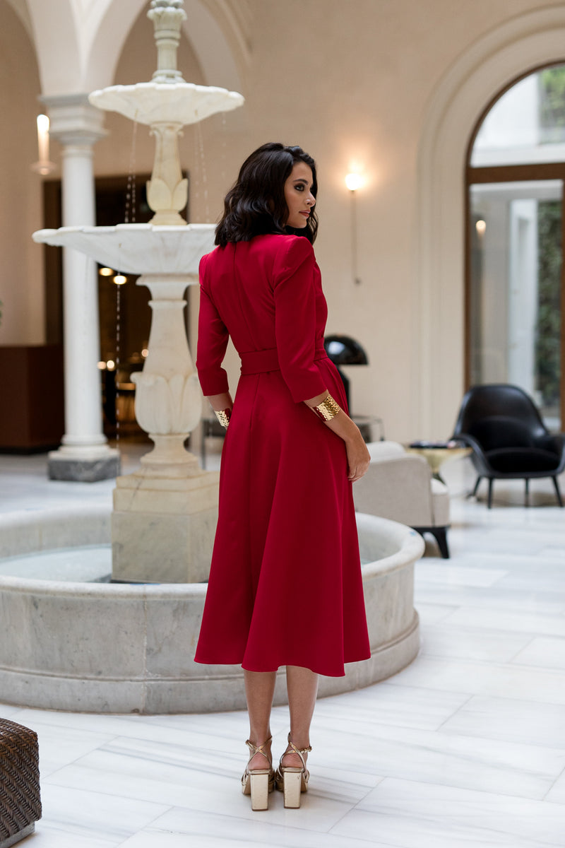 Vestido midi Larios rojo