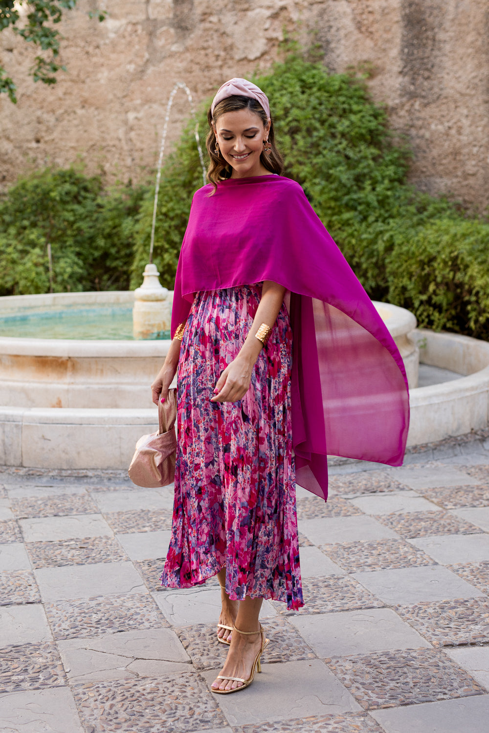 Vestido midi estampado floral