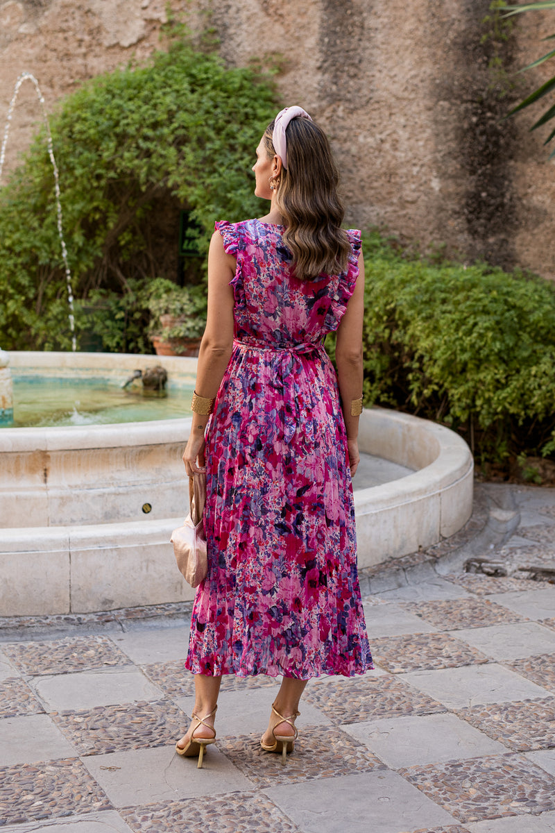 Vestido midi estampado floral