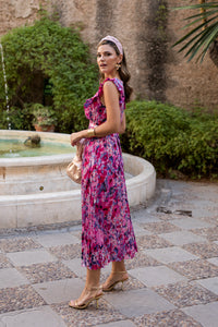 Vestido midi estampado floral