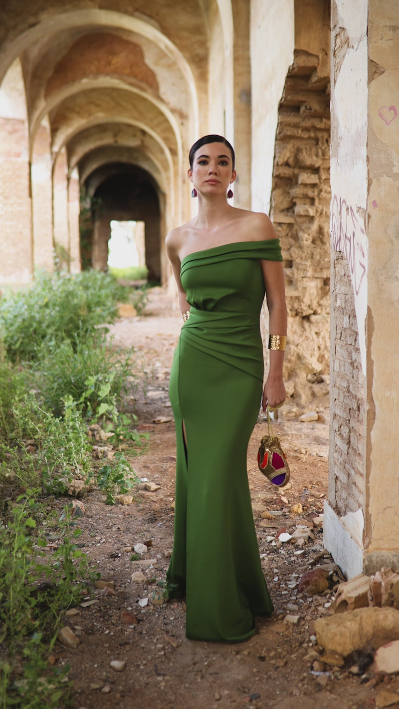 Vestido largo asimétrico