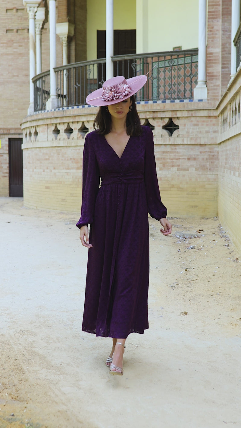 Vestido midi Almansa berenjena