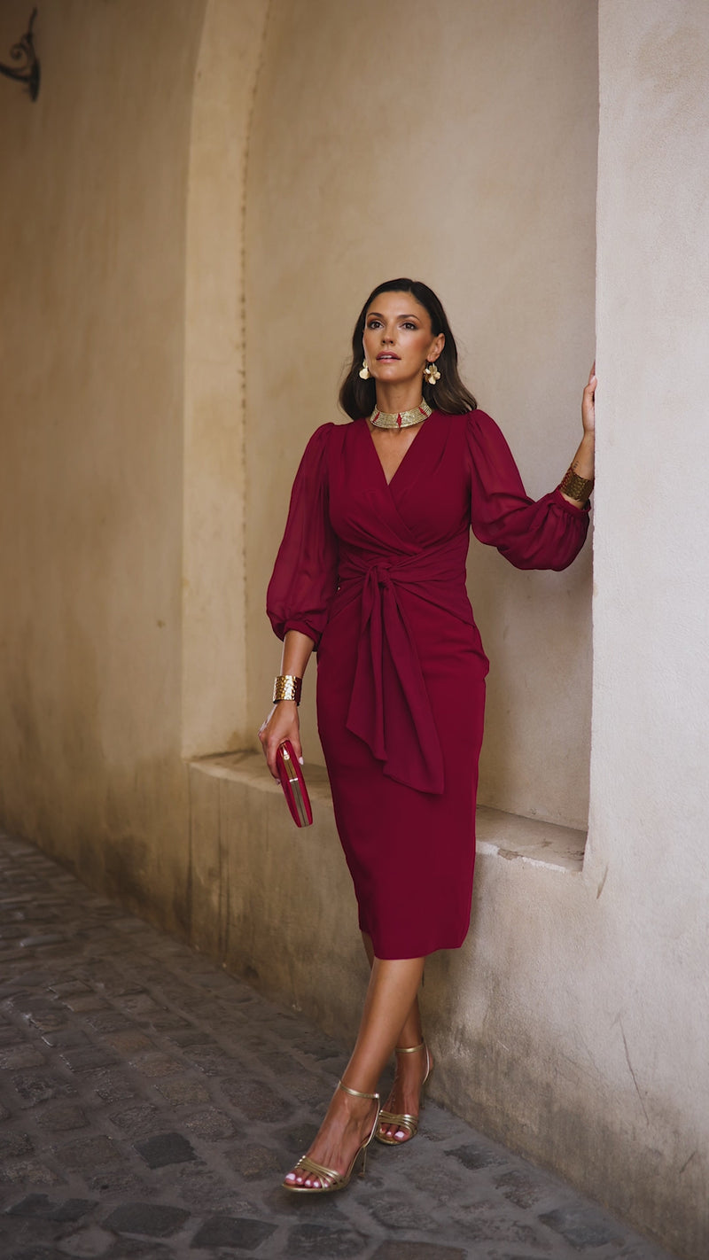 Vestido midi maxi lazada en cintura